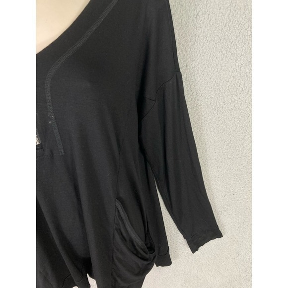 Cable & Gauge Black Blouse Viscose‎ Spandex Long Sleeve Women's L Soft & Drapey - Picture 10 of 11